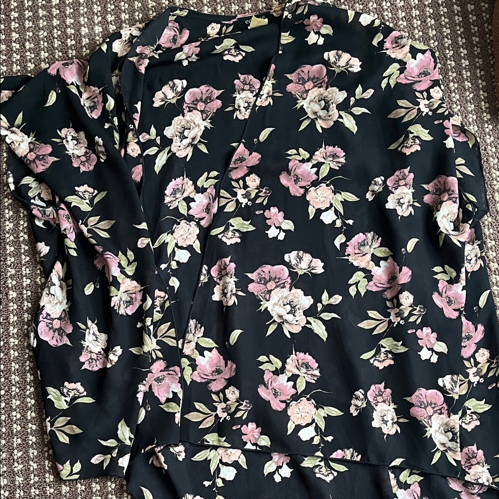 Eclipse Black Floral Women's Blouse